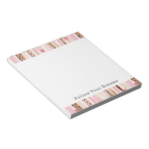 Girly Pink Brown Leopard Druckerhitze Streifen Notizblock