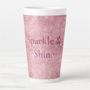 Girly Pink Burgundy Glitzy Sparkle Milchtasse
