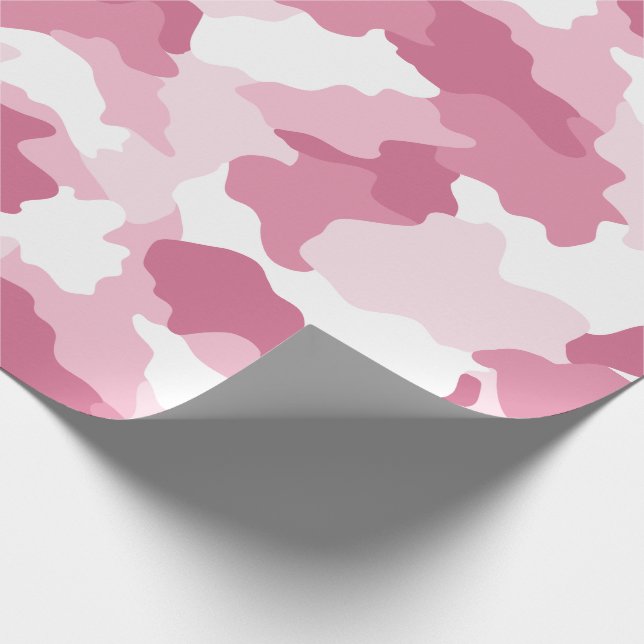 Girly Pink Camouflage Raspberry Muster Geschenkpapier (Ecke)