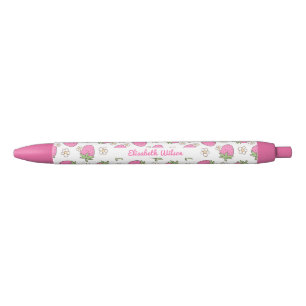 Girly Pink Coquette Strawberry Blume Name Kugelschreiber
