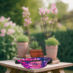 Girly Pink Dahlia Flower Garden Nature Foto Bauchtasche