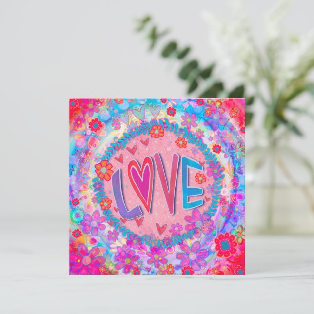 Girly Pink Floral Fun Liebe Inspirivity Sweet (Stehend Vorderseite)