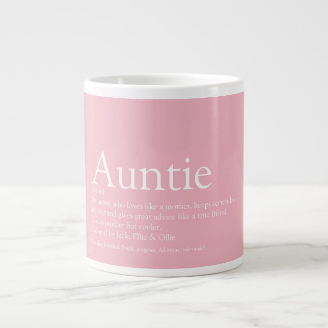 Girly Pink Fun Best Ever Tante Tante Definition Jumbo-Tasse (Vorderseite)