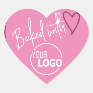 Girly Pink gebacken mit Liebe hausgemachte Backlog Herz-Aufkleber