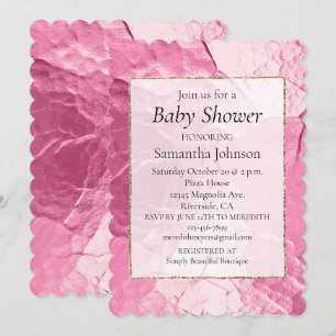 Girly Pink Glam Babydusche Einladung