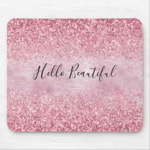 Girly Pink Glam Glitzer funkeln Mousepad