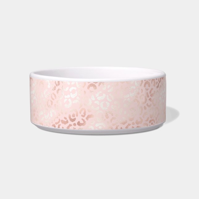 Girly Pink Glam Leopard Print Ombre Napf (Vorderseite)