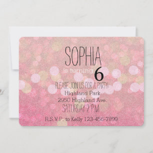 Girly Pink Glittery Sparkles Einladung