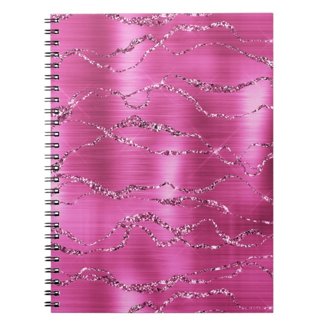 Girly Pink Glitz Glitzer Notizblock (Vorderseite)