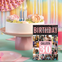 Girly Pink Glitzer Confetti 12 Foto Geburtstag