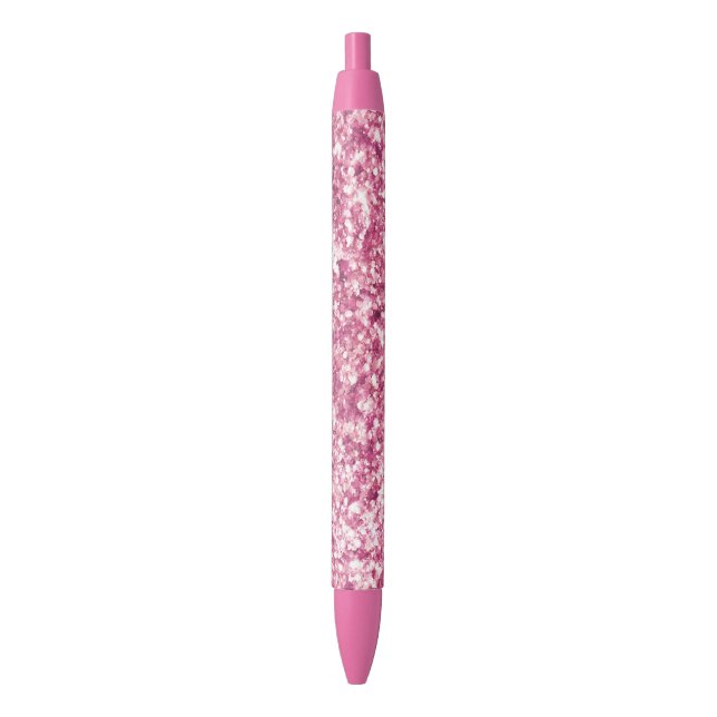 Girly Pink Glitzer Confetti Kugelschreiber (Vorderseite Vertikal)