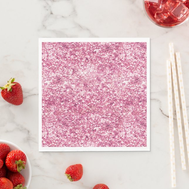 Girly Pink Glitzer Confetti Serviette (Beispiel)