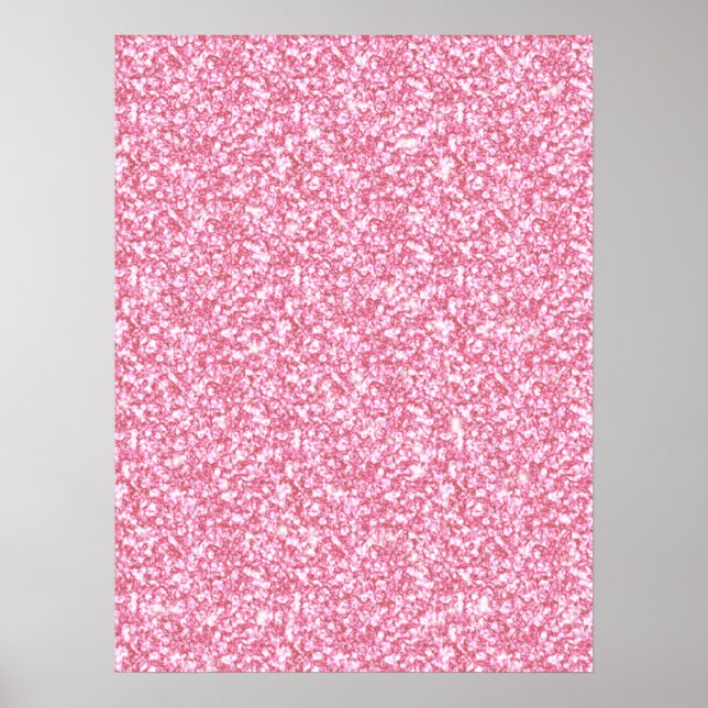 Girly Pink Glitzer gedruckt Poster (Vorne)