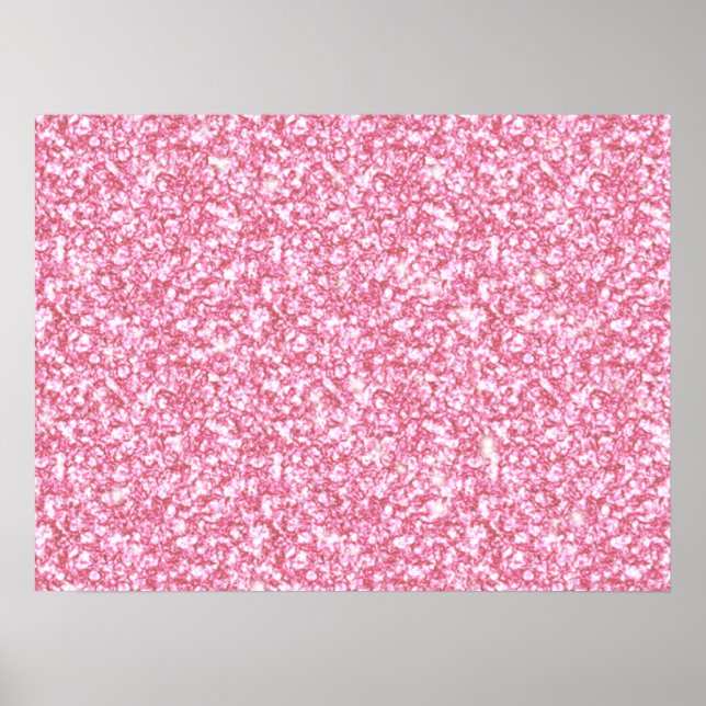 Girly Pink Glitzer gedruckt Poster (Vorne)