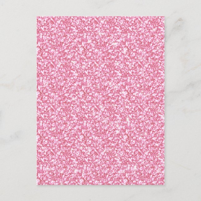 Girly Pink Glitzer gedruckt Postkarte (Vorderseite)