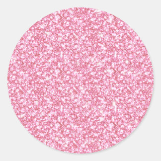 Girly Pink Glitzer gedruckt Runder Aufkleber