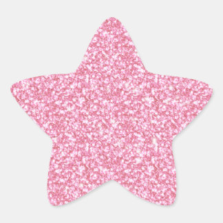 Girly Pink Glitzer gedruckt Stern-Aufkleber