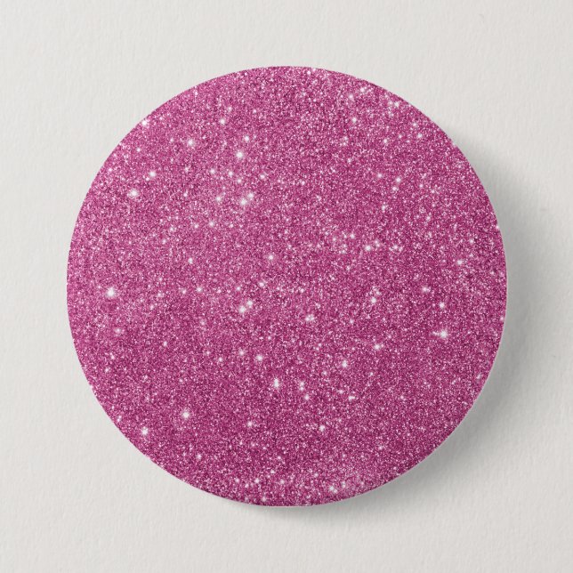 Girly Pink Glitzer Glam Button (Vorderseite)