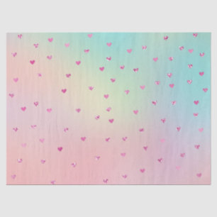 Girly Pink Glitzer Glam Hearts Aqua Gefärbte Krawa Seidenpapier