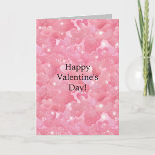 Girly Pink Glitzer Hearts Karte