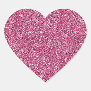 Girly Pink Glitzer Herz-Aufkleber