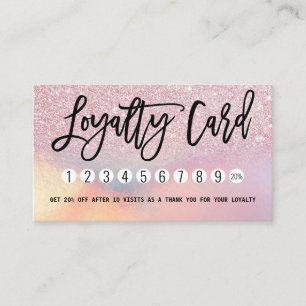 Girly Pink Glitzer Iridescent Ombre Treuekarte