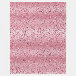 Girly Pink Glitzer Leopard Ombre Fleecedecke