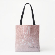 Girly Pink Glitzer Live Liebe Lachen Motivierend