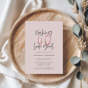 Girly pink Glitzer Moderner, stilvoller 40. Geburt