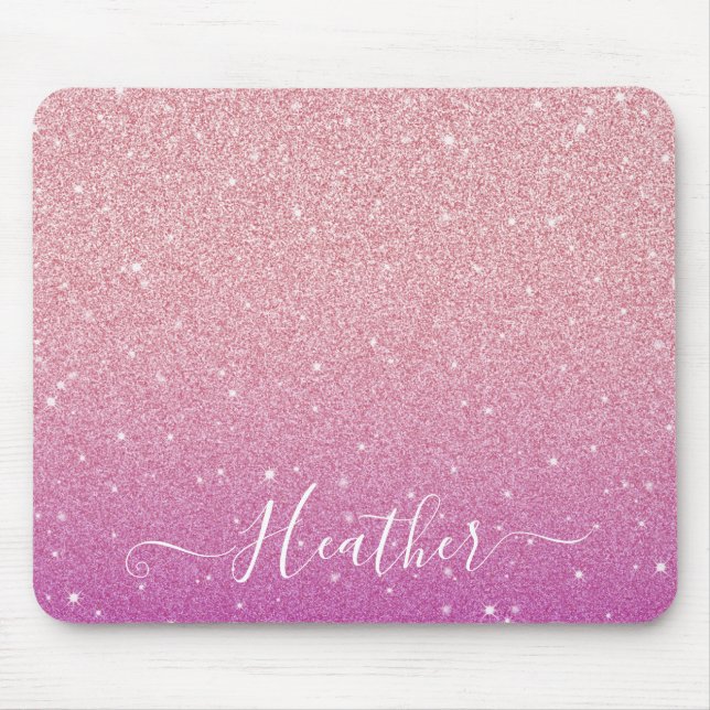 Girly Pink Glitzer Mousepad (Vorne)