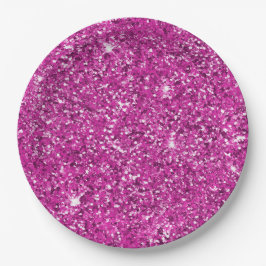 Girly Pink Glitzer Ombre Sparkle Pappteller