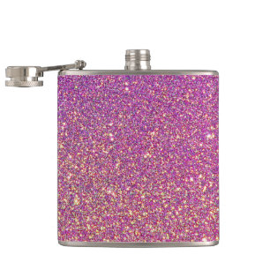 Girly Pink Glitzer Pattern Flachmann