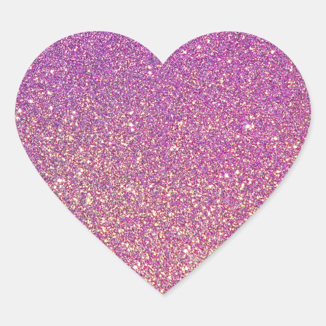 Girly Pink Glitzer Pattern Herz-Aufkleber (Vorderseite)