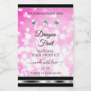Girly Pink Glitzer Produktkennzeichnungen Diamonds Lebensmitteletikett