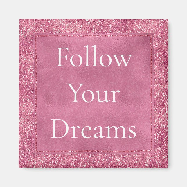 Girly Pink Glitzer Sparkle Glitz Magnet (Vorne)
