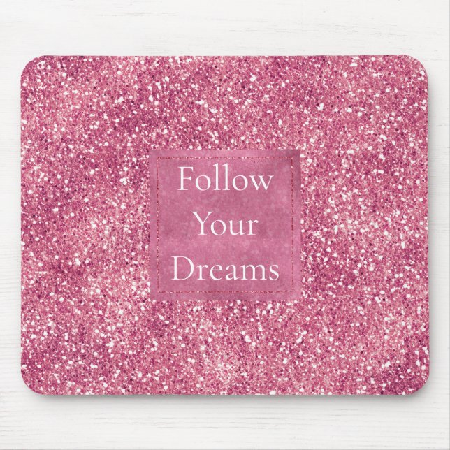Girly Pink Glitzer Sparkle Glitz Mousepad (Vorne)