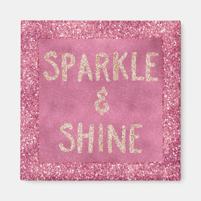 Girly Pink Glitzer Sparkle Magnet (Vorne)
