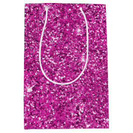 Girly Pink Glitzer Sparkle Mittlere Geschenktüte