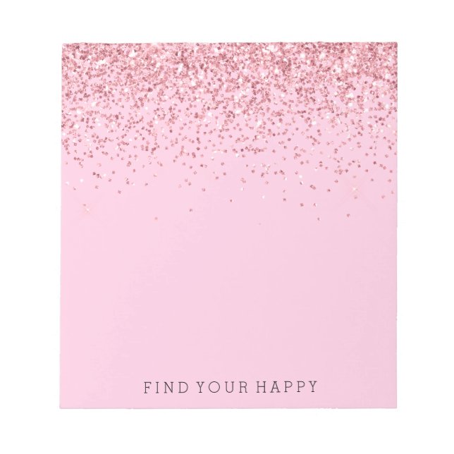 Girly Pink Glitzer Sparkle Notizblock (Vorderseite)