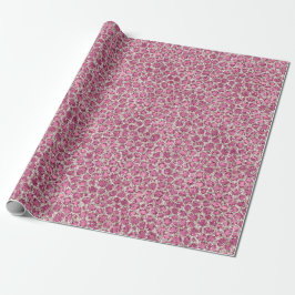 Girly Pink Glitzy Glam Glitzer Leopard Print Geschenkpapier