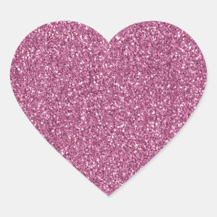 Girly Pink Glitzy Glam Sparkle Glitzer Herz-Aufkleber