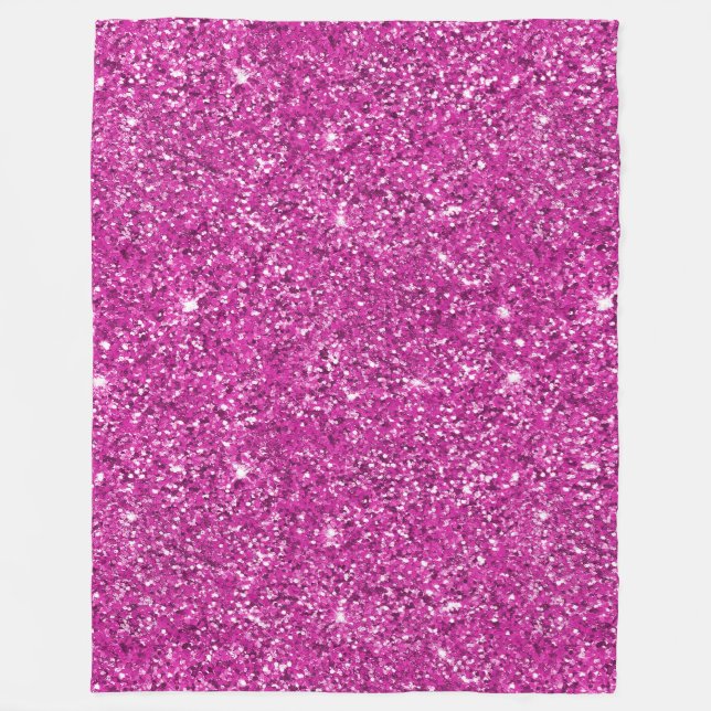 Girly Pink Glitzy Glitzer Fleecedecke (Vorderseite)