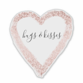 Girly Pink Glitzy Glitzer Herz Aufkleber