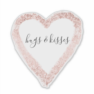 Girly Pink Glitzy Glitzer Herz Aufkleber