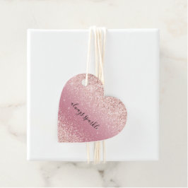 Girly Pink Glitzy Glitzer Sparkle Geschenkanhänger