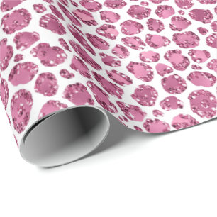 Girly Pink Glitzy Leopard Print Geschenkpapier