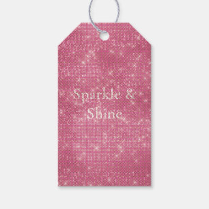 Girly Pink Glitzy Sparkle Geschenkanhänger