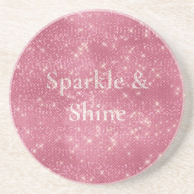 Girly Pink Glitzy Sparkle Getränkeuntersetzer (Vorne)