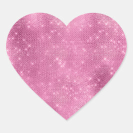 Girly Pink Glitzy Sparkle Herz-Aufkleber