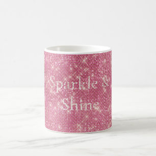 Girly Pink Glitzy Sparkle Kaffeetasse